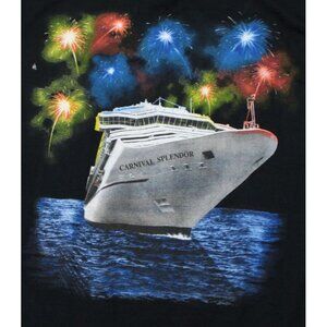 NWT 2008 Gildan Carnival Ultra Cotton Black T-Shirt XXL Carnival Splendor Cruise